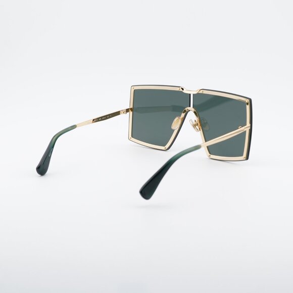Max Mara MILLER MM0117 30N Sunglasses Gold Shield Frame, Green Lenses main image 9